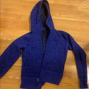 LULULemon Small Reversible Hoodie zip up Blue